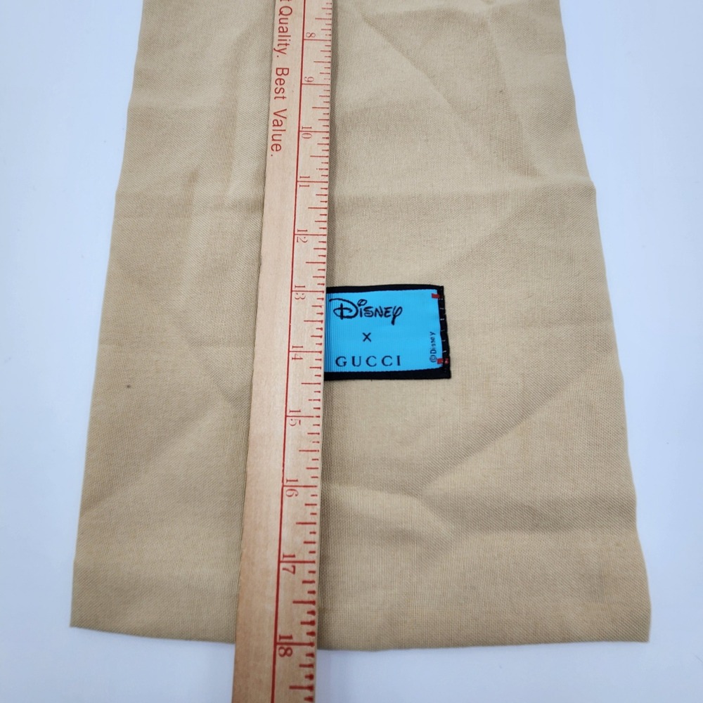 Disney x Gucci Tan Canvas Dust Bag Turquoise Logo Label 18.5x8.5 Gift Storage - Picture 4 of 6